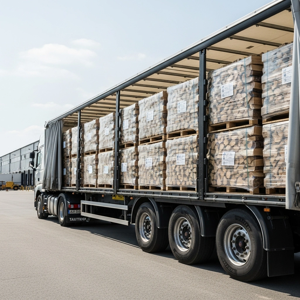 Brennholz in LKW-Ladungen